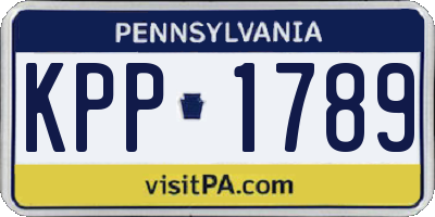 PA license plate KPP1789
