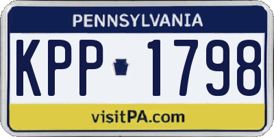 PA license plate KPP1798