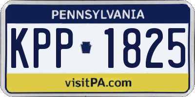 PA license plate KPP1825