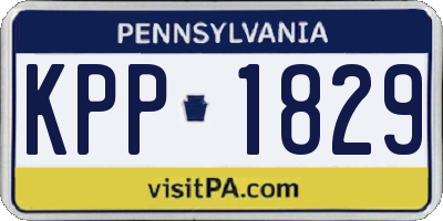 PA license plate KPP1829
