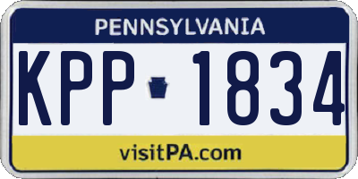 PA license plate KPP1834