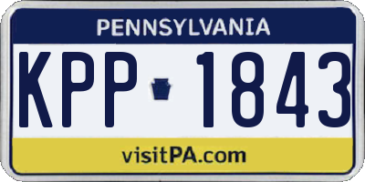PA license plate KPP1843