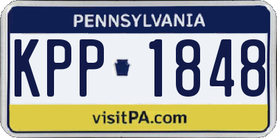 PA license plate KPP1848