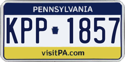 PA license plate KPP1857