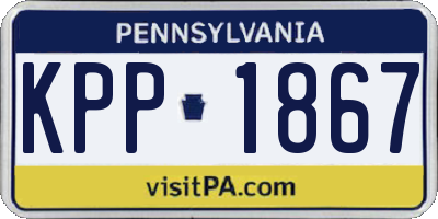 PA license plate KPP1867