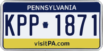 PA license plate KPP1871
