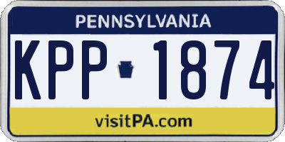 PA license plate KPP1874