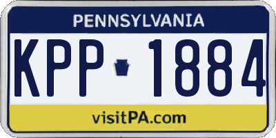 PA license plate KPP1884