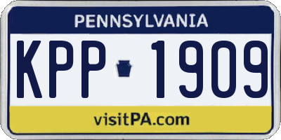 PA license plate KPP1909