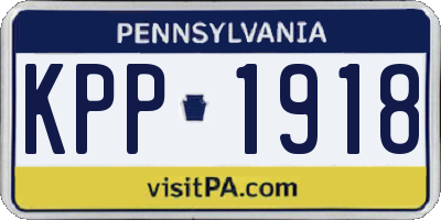 PA license plate KPP1918