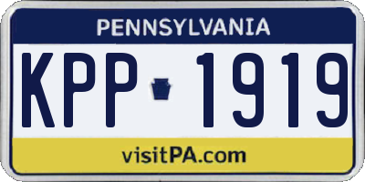PA license plate KPP1919