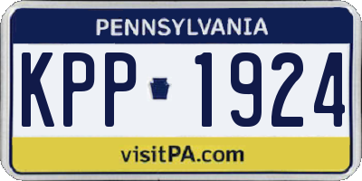 PA license plate KPP1924