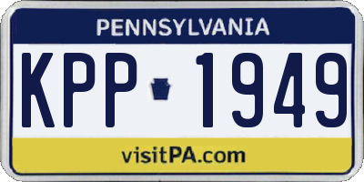 PA license plate KPP1949