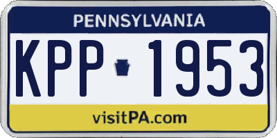 PA license plate KPP1953