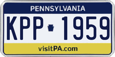 PA license plate KPP1959