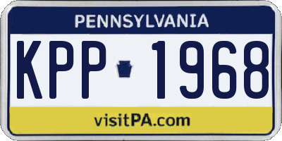 PA license plate KPP1968