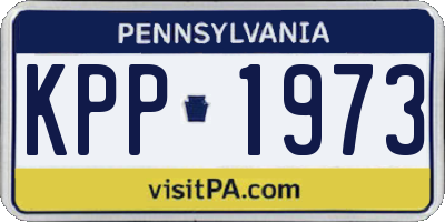 PA license plate KPP1973