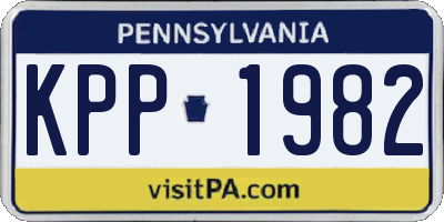 PA license plate KPP1982