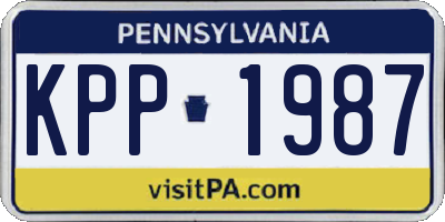 PA license plate KPP1987