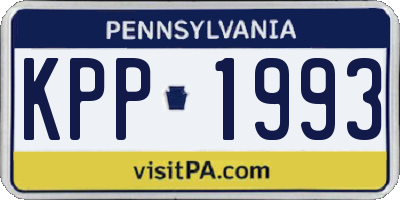 PA license plate KPP1993