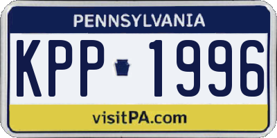 PA license plate KPP1996