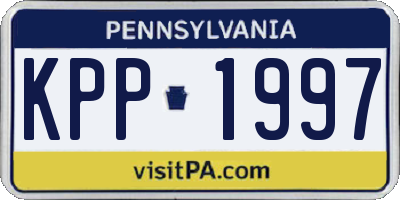 PA license plate KPP1997