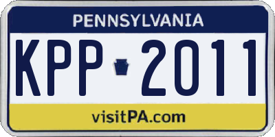 PA license plate KPP2011