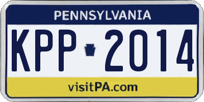 PA license plate KPP2014