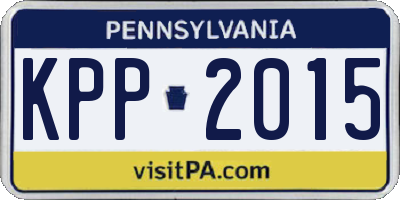 PA license plate KPP2015