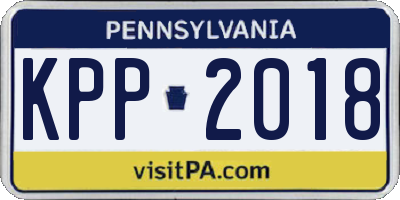 PA license plate KPP2018
