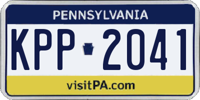 PA license plate KPP2041