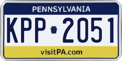 PA license plate KPP2051