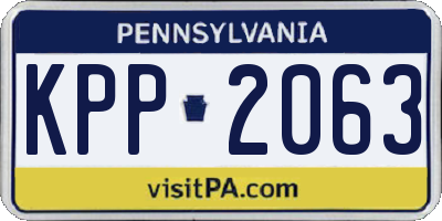 PA license plate KPP2063