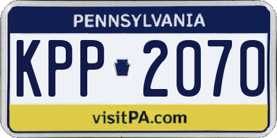 PA license plate KPP2070