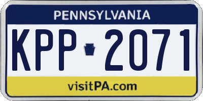 PA license plate KPP2071