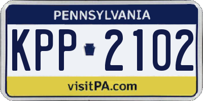 PA license plate KPP2102