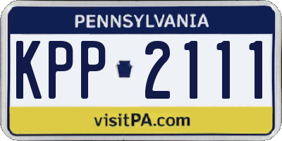 PA license plate KPP2111