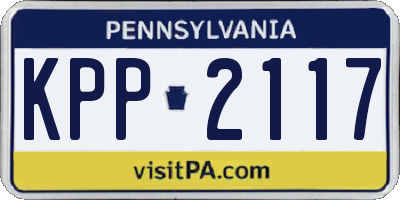 PA license plate KPP2117