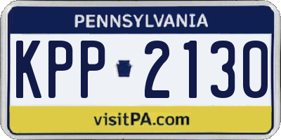 PA license plate KPP2130