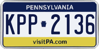 PA license plate KPP2136
