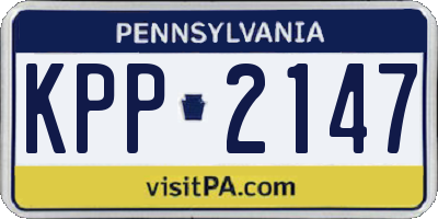 PA license plate KPP2147