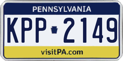 PA license plate KPP2149