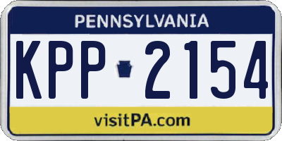 PA license plate KPP2154