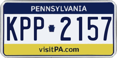PA license plate KPP2157