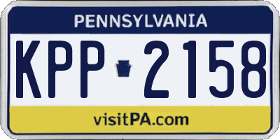 PA license plate KPP2158