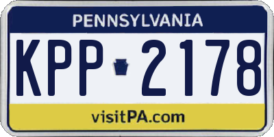 PA license plate KPP2178