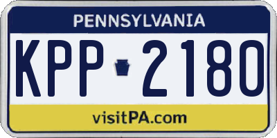 PA license plate KPP2180