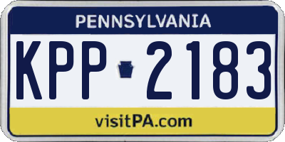 PA license plate KPP2183