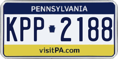 PA license plate KPP2188