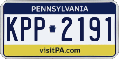 PA license plate KPP2191